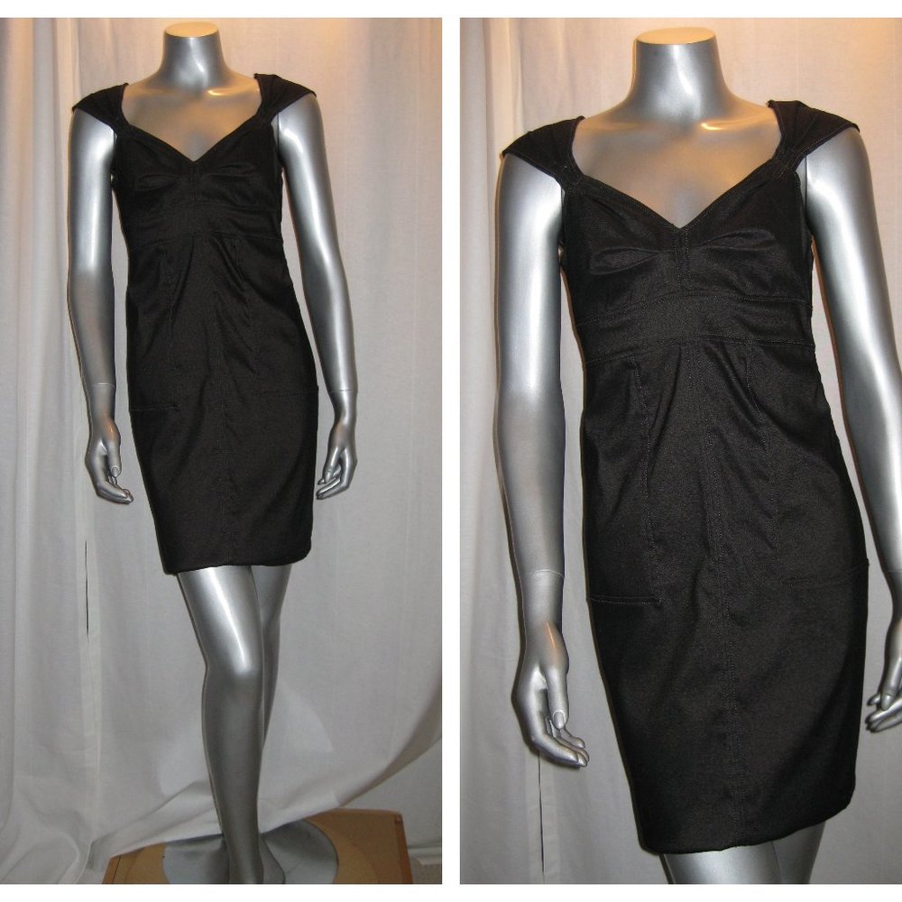 MSSP MAX STUDIO Black V Neck Mini Dress